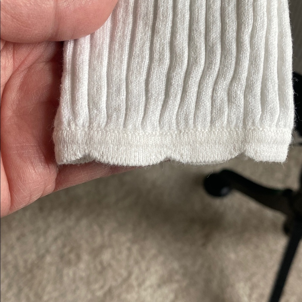 GAP White Ribbed Button-Up Cardigan - Picture 2 of 7